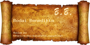 Bodai Benedikta névjegykártya